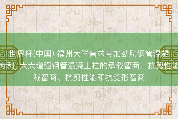 世界杯(中国) 福州大学肯求带加劲肋钢管混凝土组合异形柱专利， 大大增强钢管混凝土柱的承载智商、抗剪性能和抗变形智商