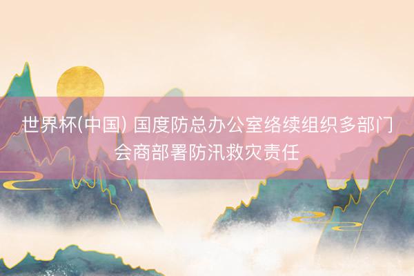 世界杯(中国) 国度防总办公室络续组织多部门会商部署防汛救灾责任