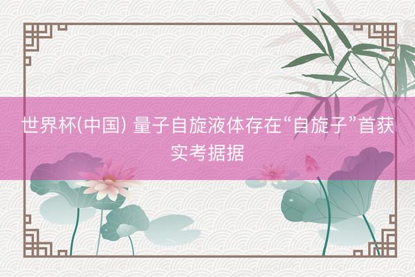 世界杯(中国) 量子自旋液体存在“自旋子”首获实考据据