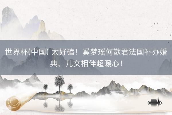 世界杯(中国) 太好磕!奚梦瑶何猷君法国补办婚典,儿女相伴超暖心!