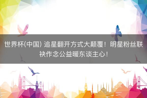 世界杯(中国) 追星翻开方式大颠覆！明星粉丝联袂作念公益暖东谈主心！
