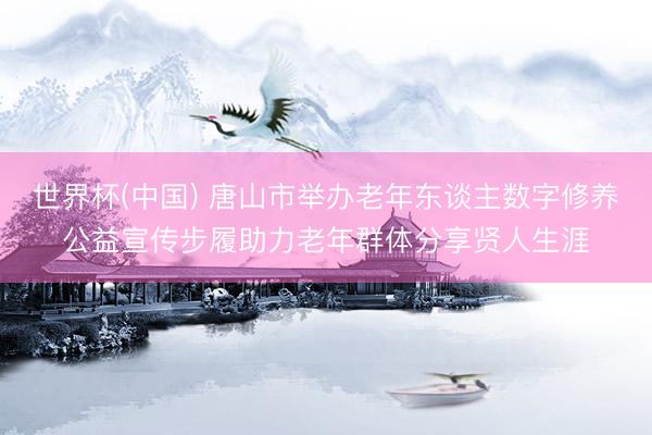 世界杯(中国) 唐山市举办老年东谈主数字修养公益宣传步履助力老年群体分享贤人生涯