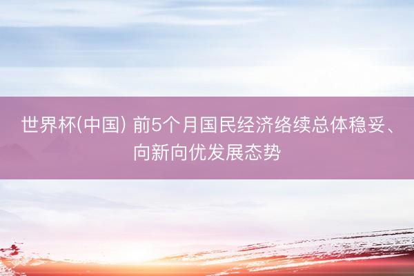 世界杯(中国) 前5个月国民经济络续总体稳妥、向新向优发展态势