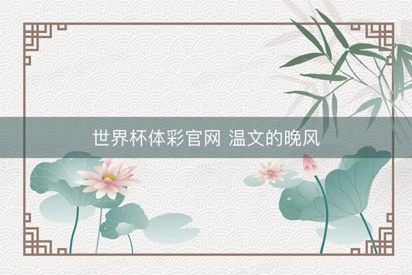 世界杯体彩官网 温文的晚风