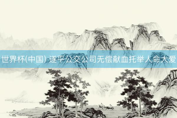 世界杯(中国) 遂平公交公司无偿献血托举人命大爱